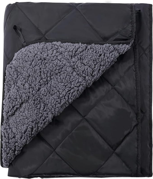 REDCAMP Waterproof Stadium Blanket with Sherpa Lining, Cold Weather Car Blanket Windproof for Outdoor Camping, Machine Washable (50"x 59")