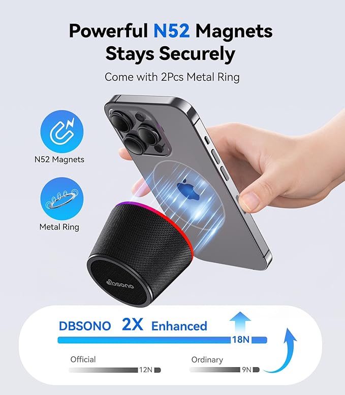 Bluetooth Speaker Stocking Stuffers for Teens: White Elephant Gifts for Adults Men Women, Loud Sound Portable Speaker with Color Light Phone Stand, Christmas Birthday for Boy Girls Trendy Stuff Gadget