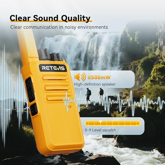 Retevis RT68 Walkie Talkies for Adults, Portable FRS Two Way Radios Rechargeable, Durable 2 Way Radios Long Range, VOX Hands Free, USB Charging Base for Camping, Climbing and Road Trips (2 Pack)