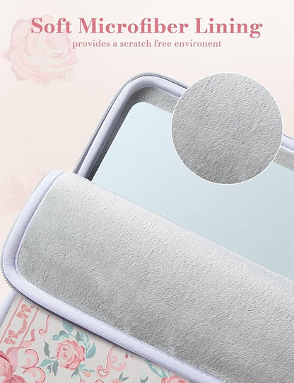 iCasso Laptop Sleeve 13 inch for MacBook Air 13-13.6 inch,Cute Laptop case for MacBook Pro 13 inch 14 inch, Slim Protective Travel Carrying Case Sleeve for 14 inch Chromebook, HP, Retro Bow Pink