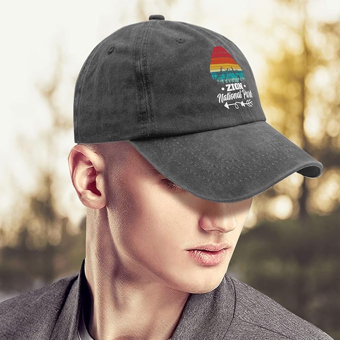 Zion National Park Sun hat Mountain hat Pigment Black hat for Women Gifts for Daughter Baseball Caps