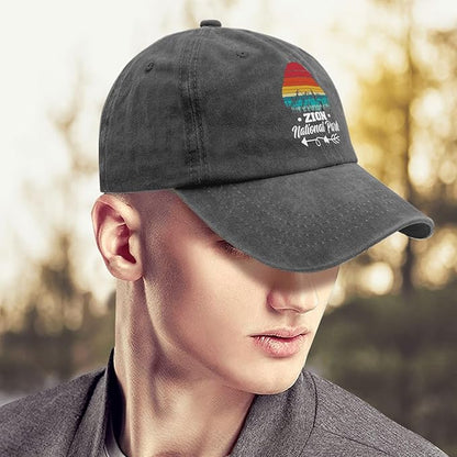 Zion National Park Sun hat Mountain hat Pigment Black hat for Women Gifts for Daughter Baseball Caps