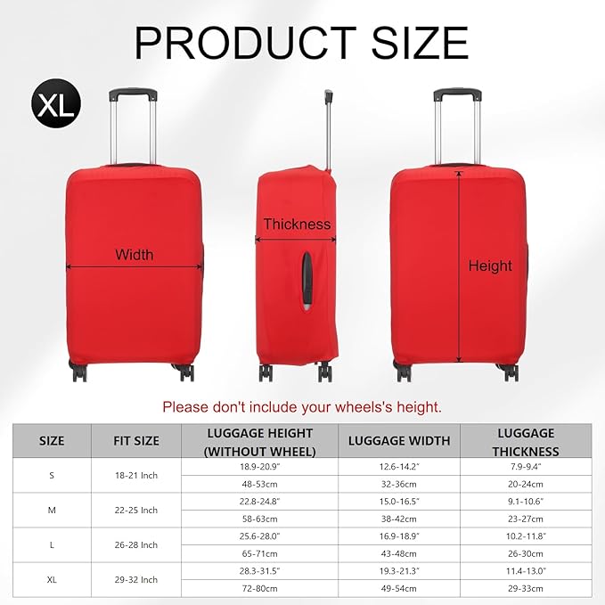 uxcell Travel Luggage Cover, Washable Suitcase Covers for Luggage Anti-scratch Suitcase Protector Elastic Baggage Protective, Fits 29-32 Inch Suit Case, Red