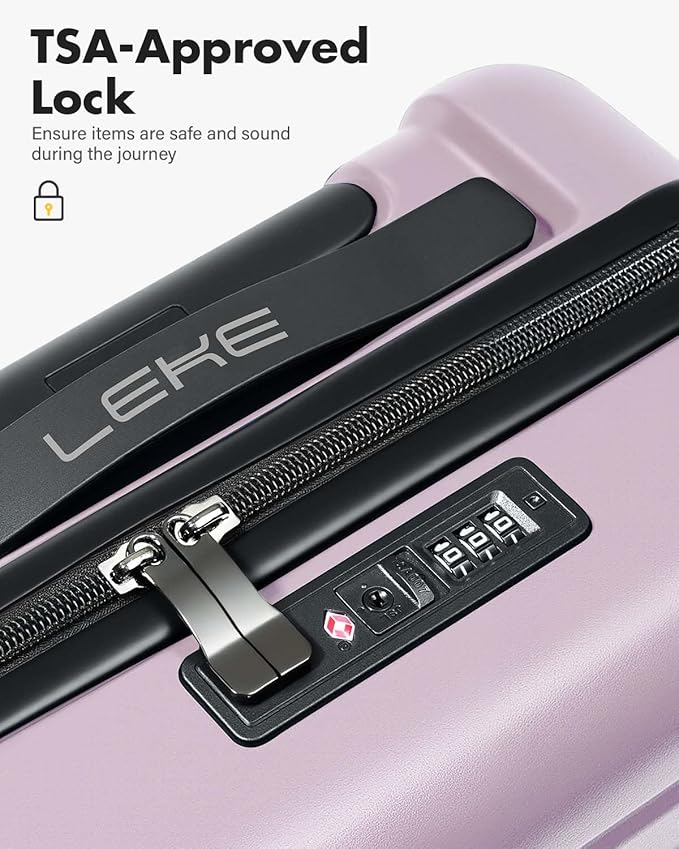 Lekesky 16 Inch Underseat Carry On Luggage Airline Approved, Small Hard Shell Suitcase with TSA Lock Spinner Wheels, Lightweight Personal Item Carry-On for Travel, Purple