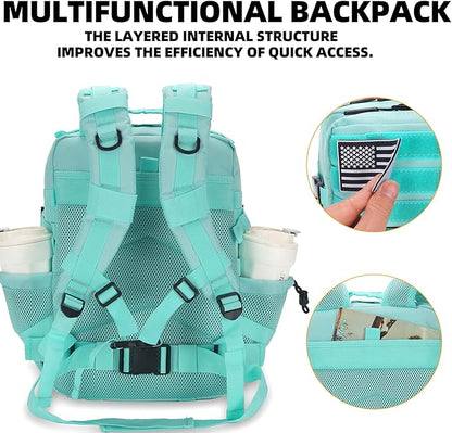 25L Tactical Backpack for Men and Women Military Backpack Small Assault Pack Molle Backpack Bug Out Bag Travel Rucksack Daypack (Mint Green)