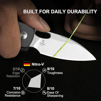 Kizer Parakeet EDC Pocket Knife, 2.46" Nitro-V Blade Folding Knife with Aluminum Handle, Thumb Hole Opener Small EDC Knives for Men Women Camping Hunting V2706A4