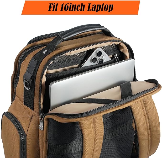 WELKINLAND 24H Business Backpack for Men with Toiletry Bag, 16" Laptop Executive Backpack for Mens, 28L Business Computer Backpacks, Heavy Duty Laptop Backpack, Carry-on Executive Backpacks for Men