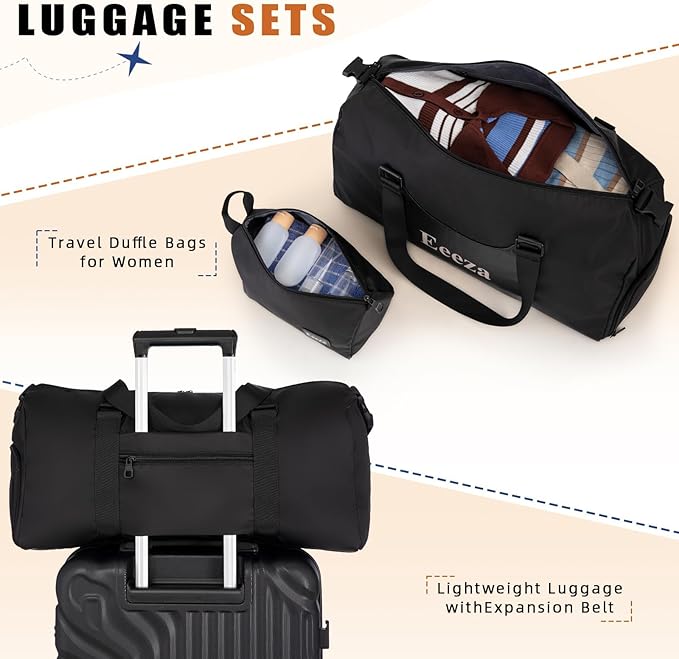 Luggage Sets Suitcase Sets 5 Piece Luggage Sets Suitcase with ABS Hard Shell Lightweight TSA Lock and Double Rotatable Detachable Wheels(Black,20"/24"/28"/DB/TB)