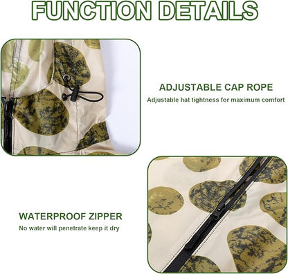 Hooded Rain Ponchos for Adult - Rain Coat and Rain Jacket with Waterproof Pocket and Zipper
