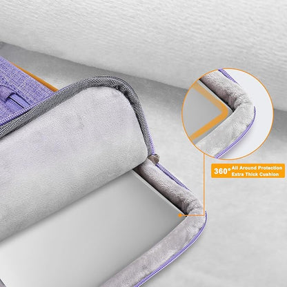 MOSISO 360 Protective Laptop Shoulder Bag,14 inch Computer Bag Compatible with HP Lenovo Dell ASUS Acer, HP, Dell Latitude, Lenovo,Side Open Messenger Bag with 4 Zipper Pockets&Handle, Purple