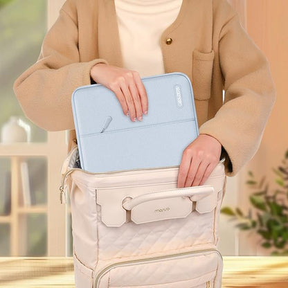 MOSISO Laptop Case 14 inch, 14 inch Laptop Sleeve Compatible with HP Lenovo Dell ASUS Acer, HP Stream, Dell Latitude, Lenovo IdeaPad, Polyester Vertical Computer Sleeve Bag with Pocket, Baby Blue