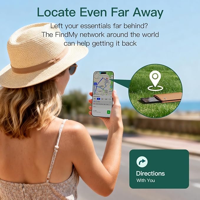 Smart Tracker [Apple MFi Certified] with Apple Find My, Bluetooth Wallet Finder, Smart Tag GPS Locator Tracking Device, 5-10 Staying Power, Item Finder for Keys, Wallet, Luggage, Pet, Bag