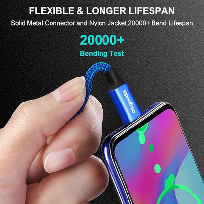 etguuds USB to USB C Cable 1ft, 2-Pack Short USB A to Type C Charger Cord Fast Charging for Samsung Galaxy A17 A16 A15 A26 A36 A56, S25 S24 S23 S22 S21 S20 S10 Note 20, for iPhone 17 16 15, Moto