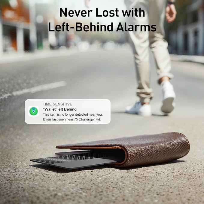 2025 [Apple MFi Certified] (iOS Only) Bluetooth Tracker Smart Card for Apple Find My iPhone Wallet GPS Tracker, 5-10 Years Staying Power, Keys Finder and Item Locator for Keys, Bags, Passport