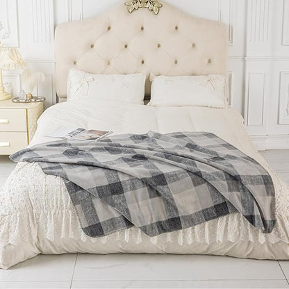 CAI TENG Fleece Blankets Bulk Blankets 6 Pack Lightweight Warm Soft Cozy Kids Blanket 50 x 60 in Pet-Friendly Fleece Fabric Small Blanket Solid for Home, Bed, Sofa, Office, Gifts, Outdoor Plaid Grey