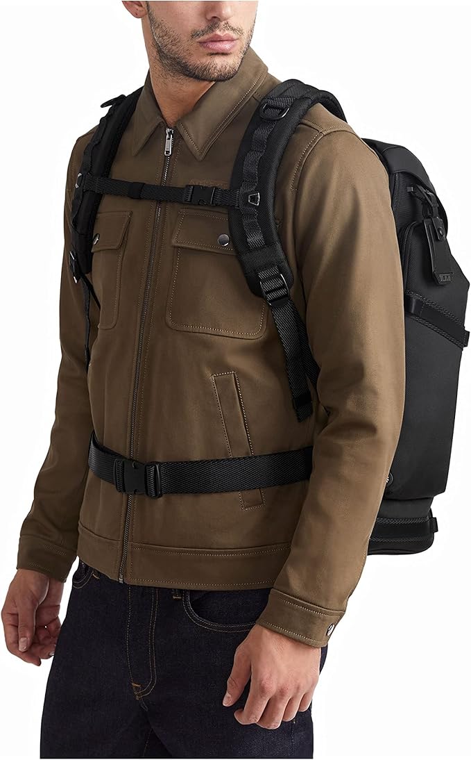 TUMI - Alpha Bravo Expedition Flap Backpack - Large Carry On Backpack - 21.0" X 12.5" X 7.5" - Fits up to 17" Laptop - Black