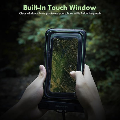 Floating Waterproof Cell Phone Pouch - 2 Pack Float Clear Cellphone Holder Protector with Lanyard - Universal Floatable Water Proof Dry Bag for iPhone Samsung Galaxy for Beach Swimming Pool