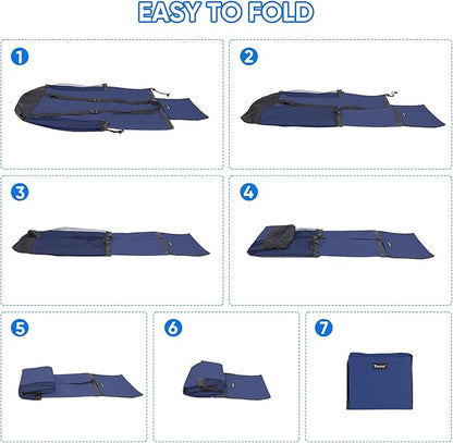 BALEINE 150L Laundry Bag Backpack, 900D Oxford Fabric Large Travel Laundry Bags with Shoulder Straps and 2 Mesh Pockets for College Dorm, Apartment, Laundromat (Navy, 150L)