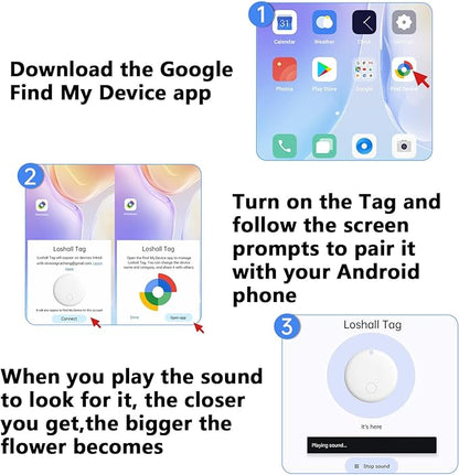 Bluetooth Tracker for Android Device 4 Pack, Item Finders Locators Work with Google Find My App (Only for Android), Tracker Tag for Keys, Luggage, Backpack, Wallet, Vehicle, Pets (White)