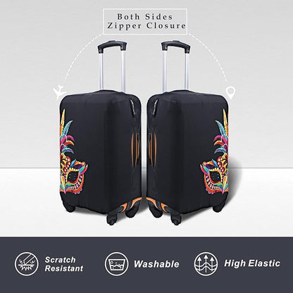 Explore Land Travel Luggage Cover Suitcase Protector Fits 18-22 Inch Case (Carnival, S)