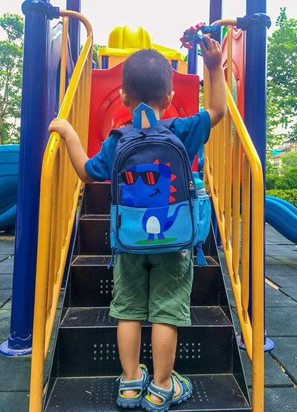 11 Inch Kids Small Toddler Preschool Travel Backpack Cool Cute Cartoon Daypack （Dinosaur Blue）