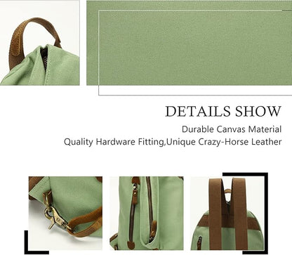 KL928 Canvas Vintage Backpack – Large Casual Daypack Outdoor Travel Rucksack Hiking Backpacks for Men Women