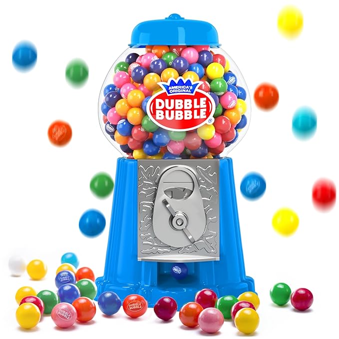Gumball Machine for Kids 8.5" - Coin Operated Bubble Gum Machine and Toy Bank - Candy Machine Dispenser Includes 45 Gum Balls - Candy Dispenser Machine Gift Toys for Girls and Boys - 8.5" (Light Blue)