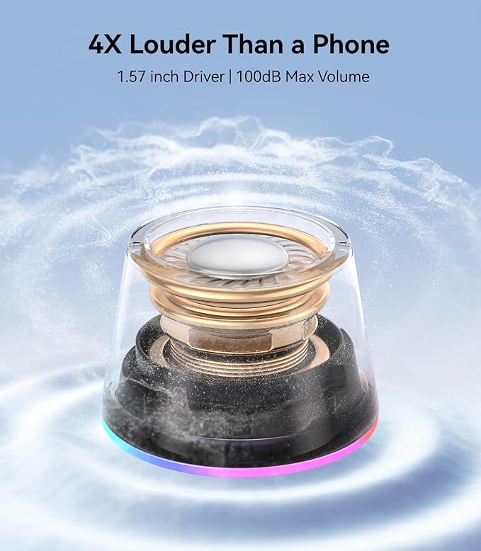 Bluetooth Speaker Stocking Stuffers for Teens: White Elephant Gifts for Adults Men Women, Loud Sound Portable Speaker with Color Light Phone Stand, Christmas Birthday for Boy Girls Trendy Stuff Gadget