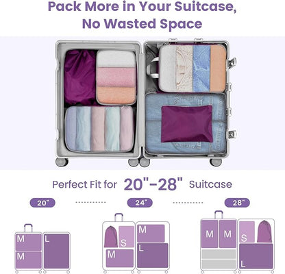 Cambond Compression Packing Cubes for Travel Women - Expandable Travel Bags Luggage Organizers Travel Essentials Compression Cubes for Travel Carry on Suitcases Organizer