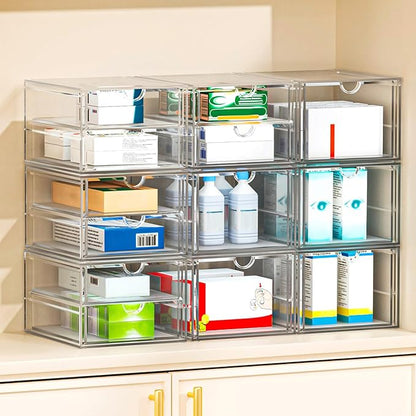 Versatile Acrylic Makeup Organizer, Drawer Organizer - Transparent Desktop Storage for Cosmetics, Office Supplies & More - Clear Organizer for Home & Office Use