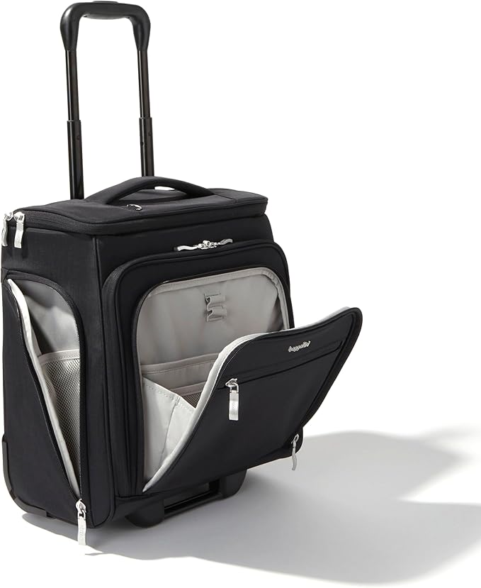 Baggallini Expandable Underseat Carry-On - Lightweight Travel Luggage Carry On Weekender with Wheels