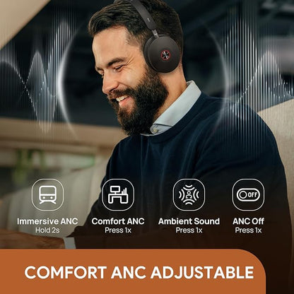 Yealink BH74 with Stand ANC Wireless Bluetooth Headset with Mic for Work, 6-mics Hybrid ANC Tech, Microsoft Teams Premium Open Ofﬁce Certified Headsets, up to 32h Talking Battery Life, Zoom Certified