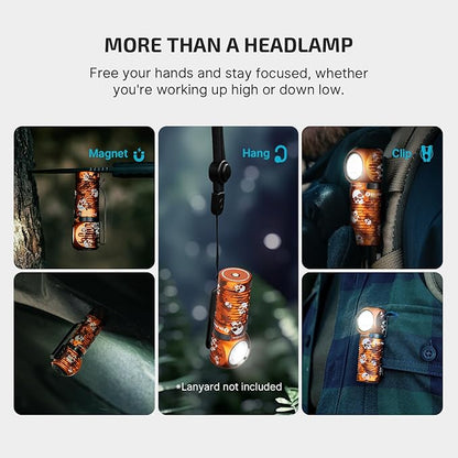OLIGHT Perun 3 Mini Headlamp 1250 Lumens LED Head Flashlight,Rechargeable Headlight with Red Light Option,Perfect for Working, Hiking, Camping and Climbing (Cool White 5700K~6700K, Ghost Blaze)