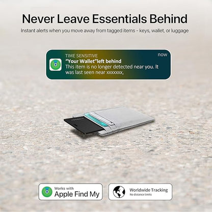 3 Pack Slim Wallet Tracker Card, [Apple MFi Certified], Wireless Rechargeable Bluetooth Finder, Credit Card Size Item Locator, IP67 Water Resistant Tracker for Keys, Bags, Passport, Travel, iOS Only