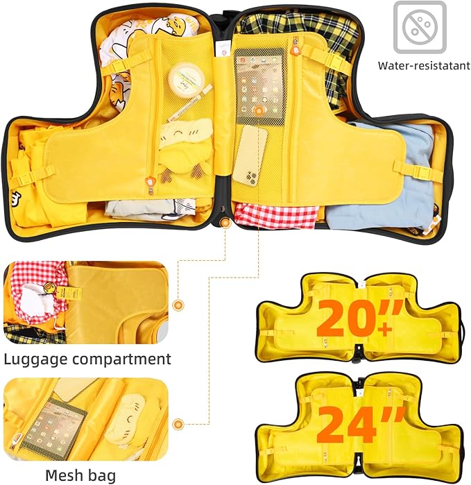 Kids Ride-On Suitcase 20", Toddler Luggage with Wheels - Cute Design, Safe for Little Ones, Ideal Birthday Gift for Children
