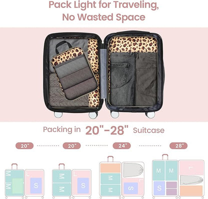 Cambond Compression Packing Cubes for Travel Women - Expandable Travel Bags Luggage Organizers Travel Essentials Compression Cubes for Travel Carry on Suitcases Organizer