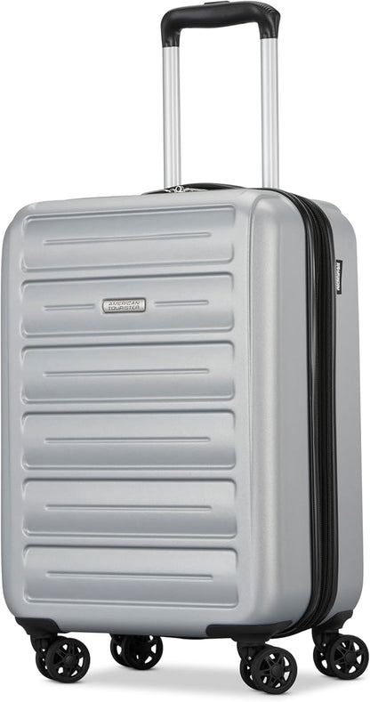 American Tourister Westridge Hardside Luggage Set with Spinner Wheels, Silver, Carry-On