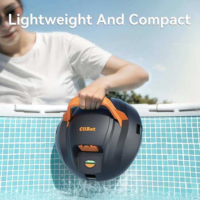 Upgrade Cordless Robotic Pool Vacuum for Above Ground Pool - Dual-Motor Automatic Pool Cleaner with 120Mins Runtime, Easy One-Button Operation for Flat In-Ground and Above Ground Pools