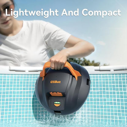 Upgrade Cordless Robotic Pool Vacuum for Above Ground Pool - Dual-Motor Automatic Pool Cleaner with 120Mins Runtime, Easy One-Button Operation for Flat In-Ground and Above Ground Pools