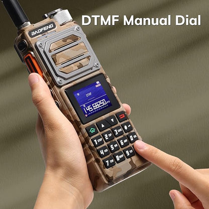 BAOFENG UV-25 10W Dual Band Ham Handheld Radio, Tri-Power, UHF VHF FM Airband NOAA Receiver with 5200mAh Battery USB-C Port, 999CH, Tactical Two Way Radio for Adults, Chirp Compatible, Coyote Brown