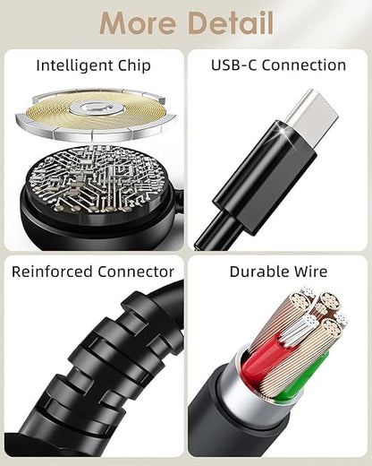 3.3FT USB C for Samsung Galaxy Watch Charger Compatible with Watch 8/8 Classic/Ultra/7/6/6 Classic/5/5 Pro/4/4 Classic/3/Active/FE Magnetic Fast Charging