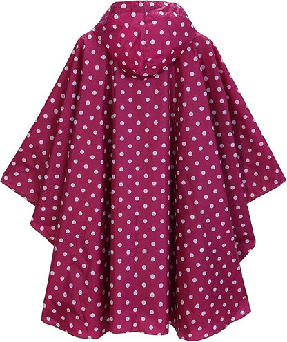 Fashion Hooded Rain Poncho Waterproof Raincoat Jacket with pocket for Women/Men/Adult