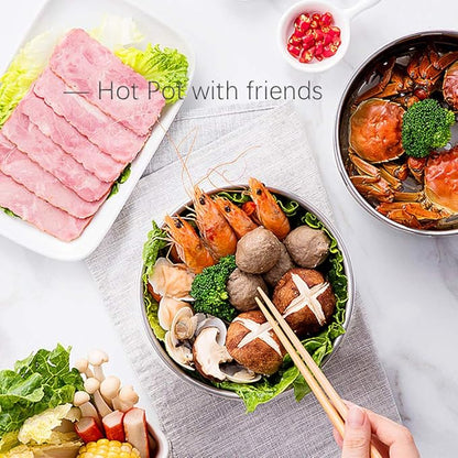 Drizzle Foldable Electric Cooker Travel Hot Pot - Dual Voltage 100V-240V Hot Pot Cooking - Food Grade Silicone Cookerware Boiling Water Steamer - Camping Office Hotel Noodle Porridge Soup Drom