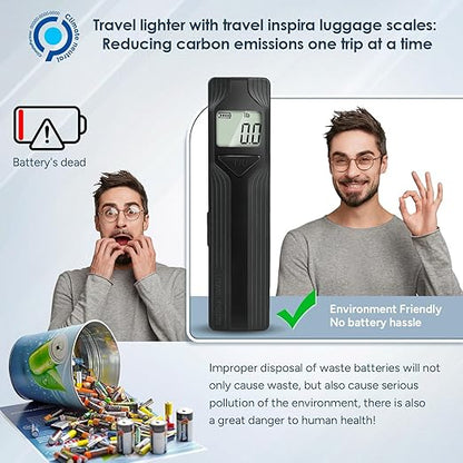 Battery-Free Luggage Scale, Travel Essentials, Portable Handheld Suitcase Weight Scale for for Travel Accessories, 110lbs/50kg
