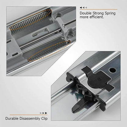 LONTAN 5 Pairs 18 Inch Soft Close Drawer Slides Side Mount Heavy Duty Cabinet Drawer Glides Ball Bearing Full Extension Kitchen Cabinet Rails 100 LB Capacity