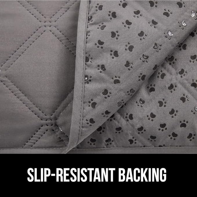 GORILLA GRIP Waterproof Bed Cover for Dogs, 82x82, Gripped Slip Resistant Backing, Leak Proof Washable Dog Blanket Covers Sofa, Couch, Sectional, Crate, Car, RV Seats, Pet Puppy Essentials, Charcoal