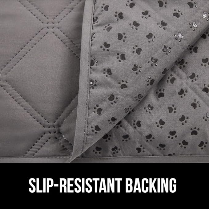 GORILLA GRIP Waterproof Bed Cover for Dogs, 82x52, Gripped Slip Resistant Backing, Leak Proof Washable Dog Blanket Covers Sofa, Couch, Sectional, Crate, Car, RV Seats, Pet Puppy Essentials, Charcoal
