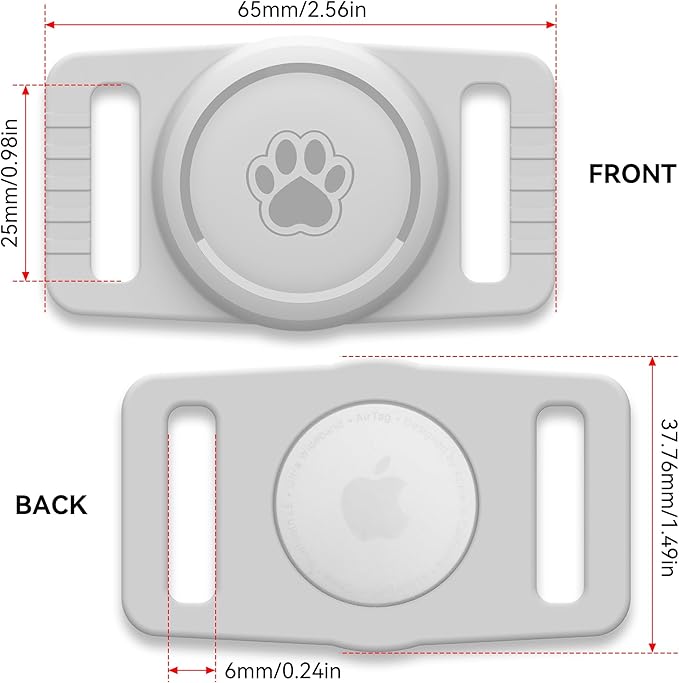 for Airtag Dog Collar Holder 2 Pack,Waterproof cat Collar Holder for Apple AirTag, Silicone Air Tags Case for Cat Dog Collars