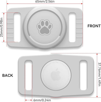 for Airtag Dog Collar Holder 2 Pack,Waterproof cat Collar Holder for Apple AirTag, Silicone Air Tags Case for Cat Dog Collars