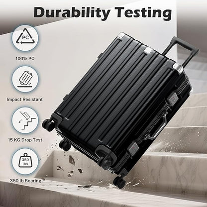 Krute Luggage Sets 2 Pieces Aluminum Frame Suitcase With Spinner Wheels 20 28 Inch Hardside No Zipper PC Luggages with USB Charger